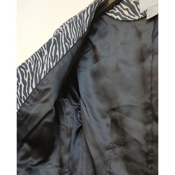 H&M Womens Size 10 Animal Print Front Snap Cropped Blazer Jacket Boho 90s Y2K - Picture 9 of 12